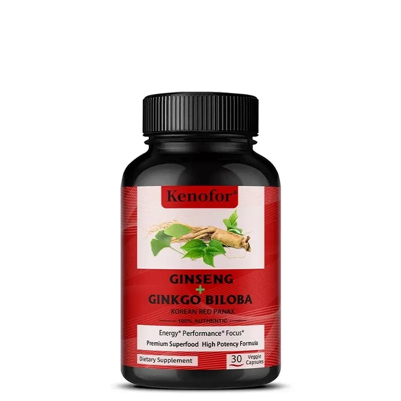 Ginkgo Biloba 1000mg Capsules - With Vitamin B & Zinc Brain Health & Memory Support Gluten-Free Non-GMO Vegan Supplement