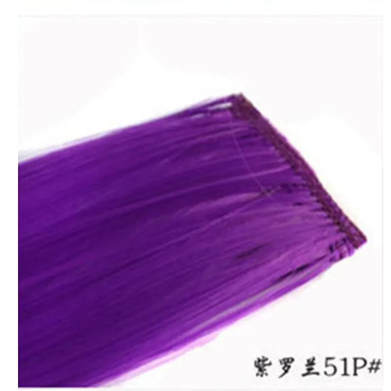 1Pc Ombre Color Clip In Hair Extension Heat Resistant Synthetic Hair Piece Colored Braids Hair Extensions Women Party Cosplay
