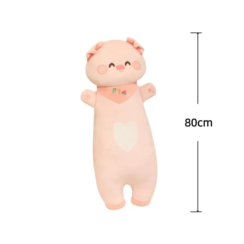 Aninimal Plush Pillow 60/80cm Rabbit Pig Bear Stuffed Cushion Kawaii Home Decor Toys Accompany Sleep Toy Birthday Surprise Gift