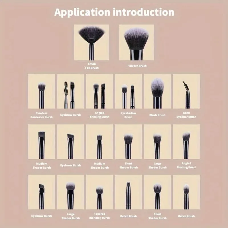 28pcs Ultimate Makeup Brush Set with Large Powder Blush Contour Foundation Concealer & Eyeshadow Brushes - Includes Water Dr — image 2