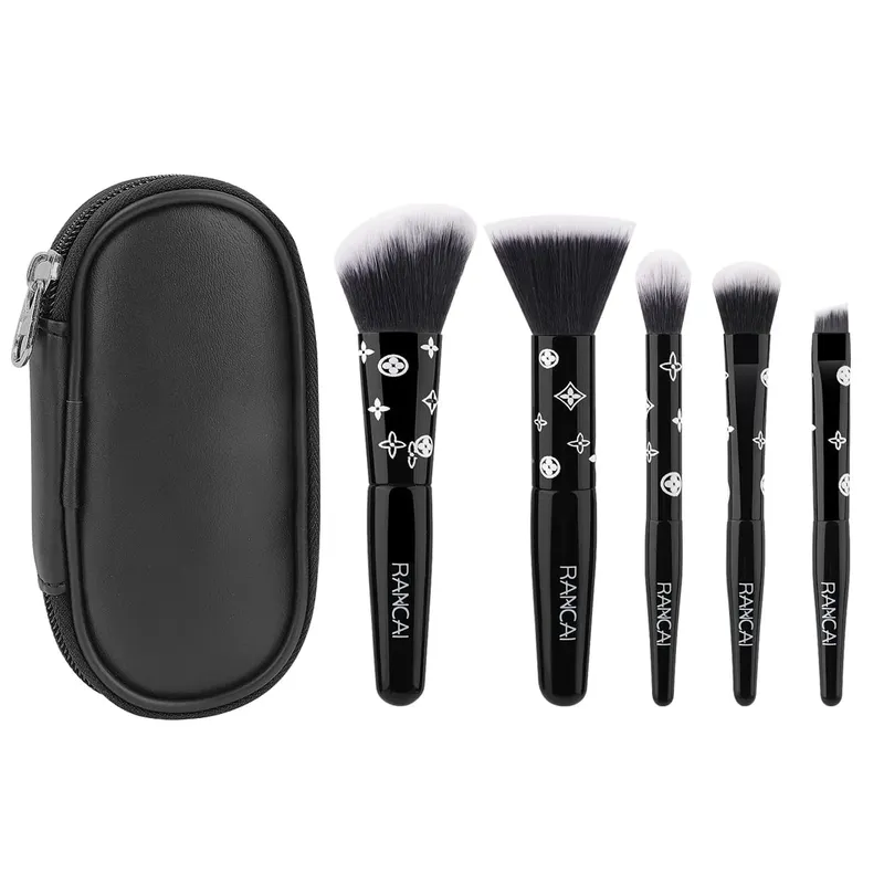 5Pcs Cute Compact Makeup Brush Set na May Case Premium Brush para sa Flawless Foundation Blush Eyeshadow Application Beauty Tools — image 10