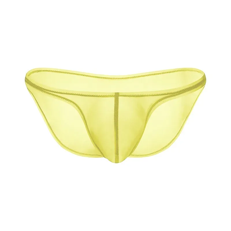 Sous-vêtements pour hommes, culotte triangulaire transparente en soie glacée délicate, slip taille basse de personnalité — image 25