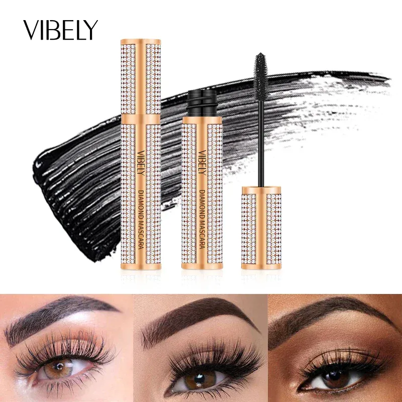 Diamond 4D Mascara Silke Fiber Vandtæt Lang Øjenvippeforlængelse Forlængelse Tyk Sort Mascara Øjenmakeup Produkter Kosmetik