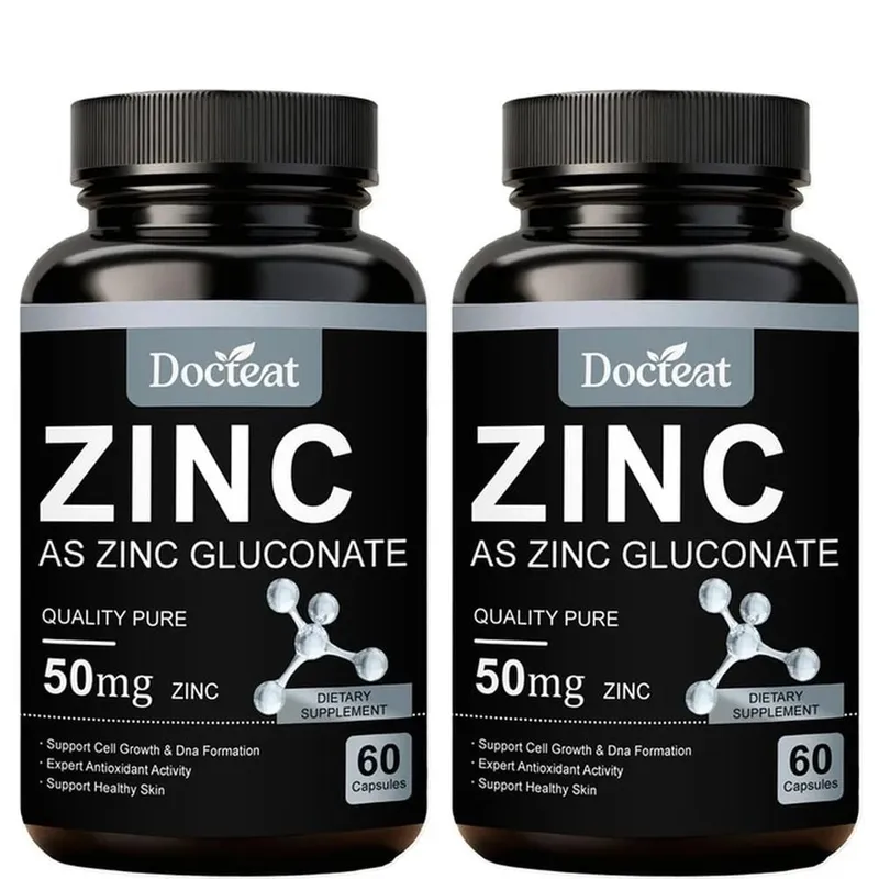 Zinc Gluconate Capsules 60 Count 50 Mg Zinc Per Serving Immune Support Cellular Health Daily Zinc Nutrition