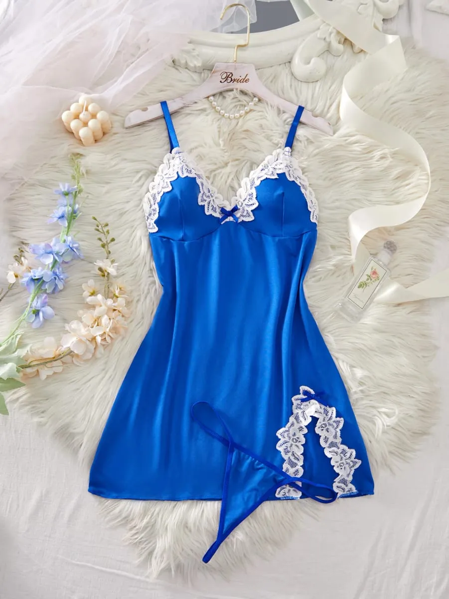 Women's Underwear Lingerie Set Nightdress Lace Sleepwear Solid Slim Soft Dresses Sleepwear & Thongs — image 5
