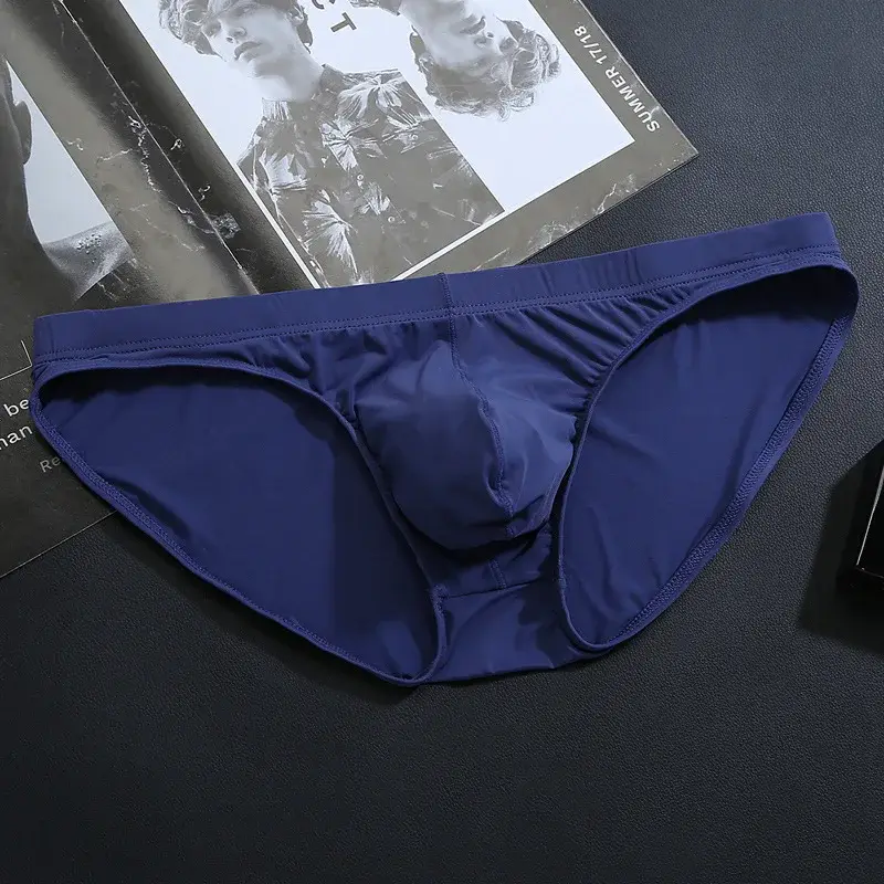 ชายผ้าไหมน้ำแข็งชุดชั้นในกางเกงBreathableต่ำเอวU-นูนUndershortsกางเกงขาสั้นสีทึบกางเกงผู้ชายกางเกง — image 23