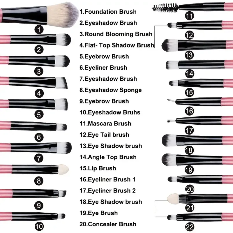 Makeup Brushes Set Premium Synthetic Kabuki Brushes Foundation Concealer Powder Blush Blending Face Eyeshadow Cosmetic Brushes S