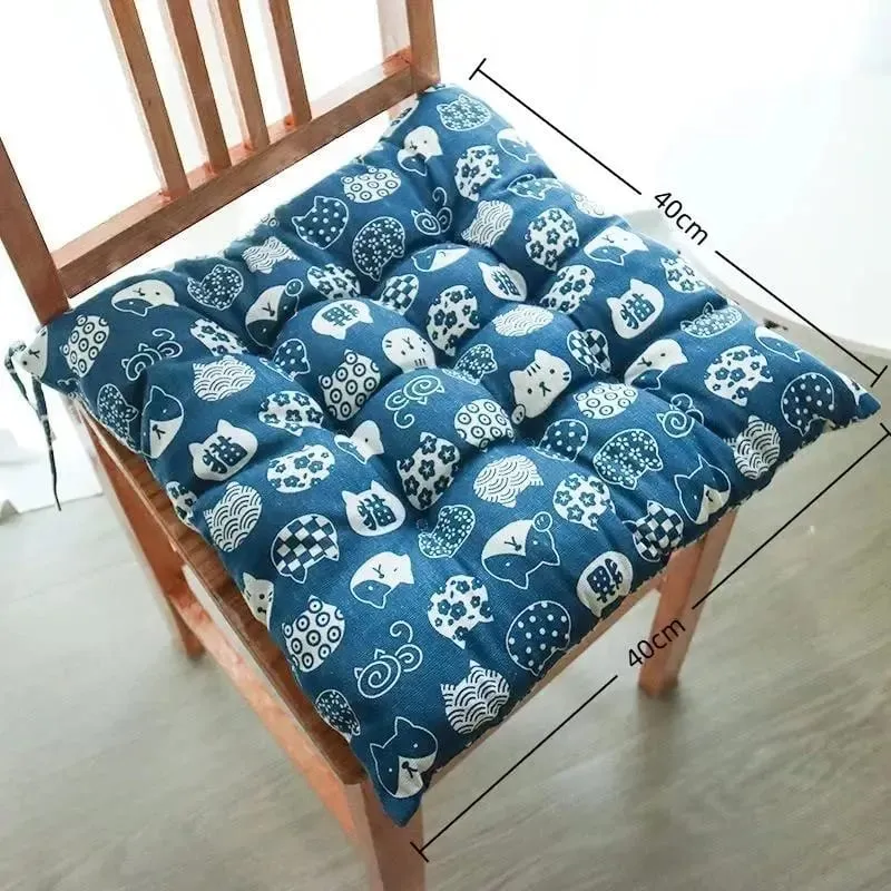 Měkký tlustý polstrovaný čtvercový sedák s roztomilými kreslenými potisky Pevné kravaty pro domácí kancelář Vnitřní použití venku Polyester Odolný — image 23