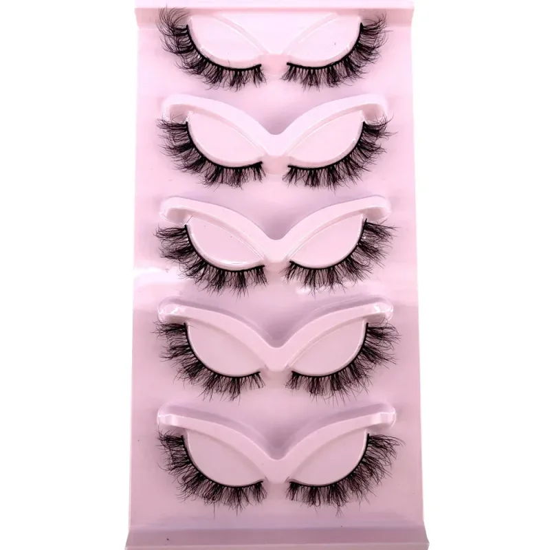 New Cat Eye Lashes 5/7/10 pairs 3D Faux Mink Eyelashes Winged Fluffy Fake Lashes Soft Natural long Full Strip Lash Make