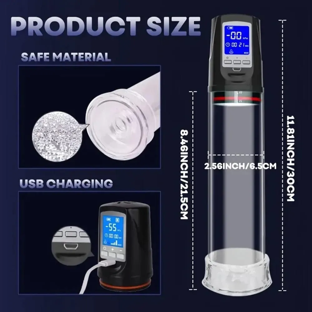 Electric Penis Pump Male Vacuum Suction Massager Delay Enlargement Glans Blowjob Masturbation Adults Sex Toys for Men