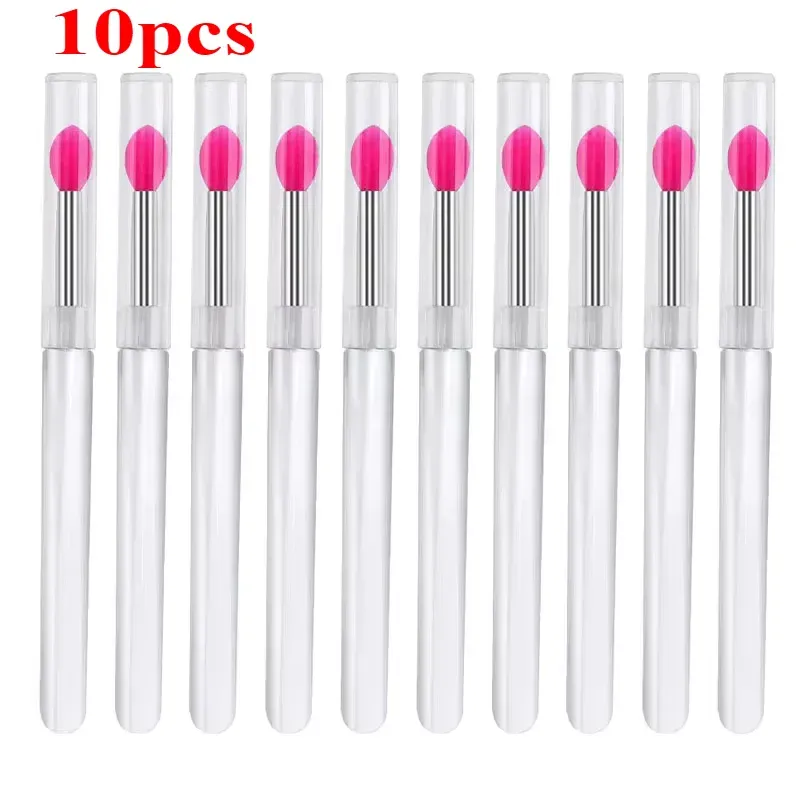 3/5/10PCS Portable Silicone Lip Brush With Cover Soft Multifunctional Lip Balm Applicator Lipstick Lipgloss Makeup Brushes