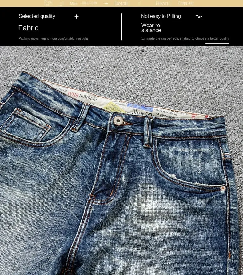 Spring/Summer Retro Trendy Brand American Jeans Men's Versatile Harlan Slimming Heavy Weight High Street Trendy Denim Pants — image 9