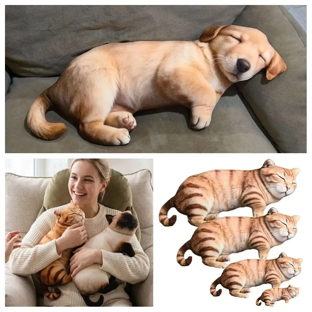 Material Animal Body Pillow 40cm Size PP Cotton Filled Poultry Throw Pillows Cat Pattern Soft Texture Animal Cushion For Women — image 5