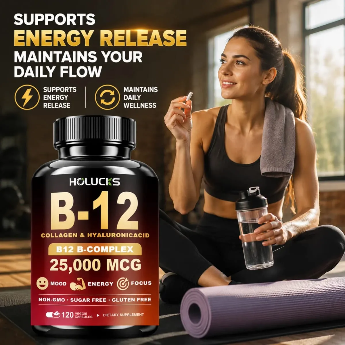 Vitamin B12 Complex Supplement Benefit Brain & Heart Function Support Memory Learning Metabolism Helps Boost Natural Energy