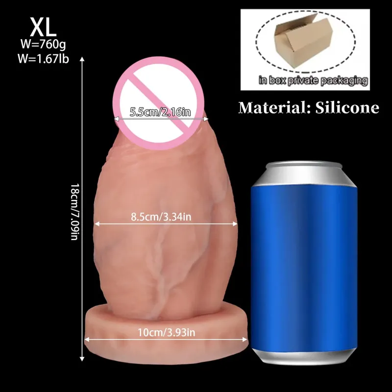 Nový realistický velký obrovský tlustý anální dildo anální kolík obří velký měkký silikonový anální kolík Expander Tréninkové sexuální hračky pro dospělé pro ženy