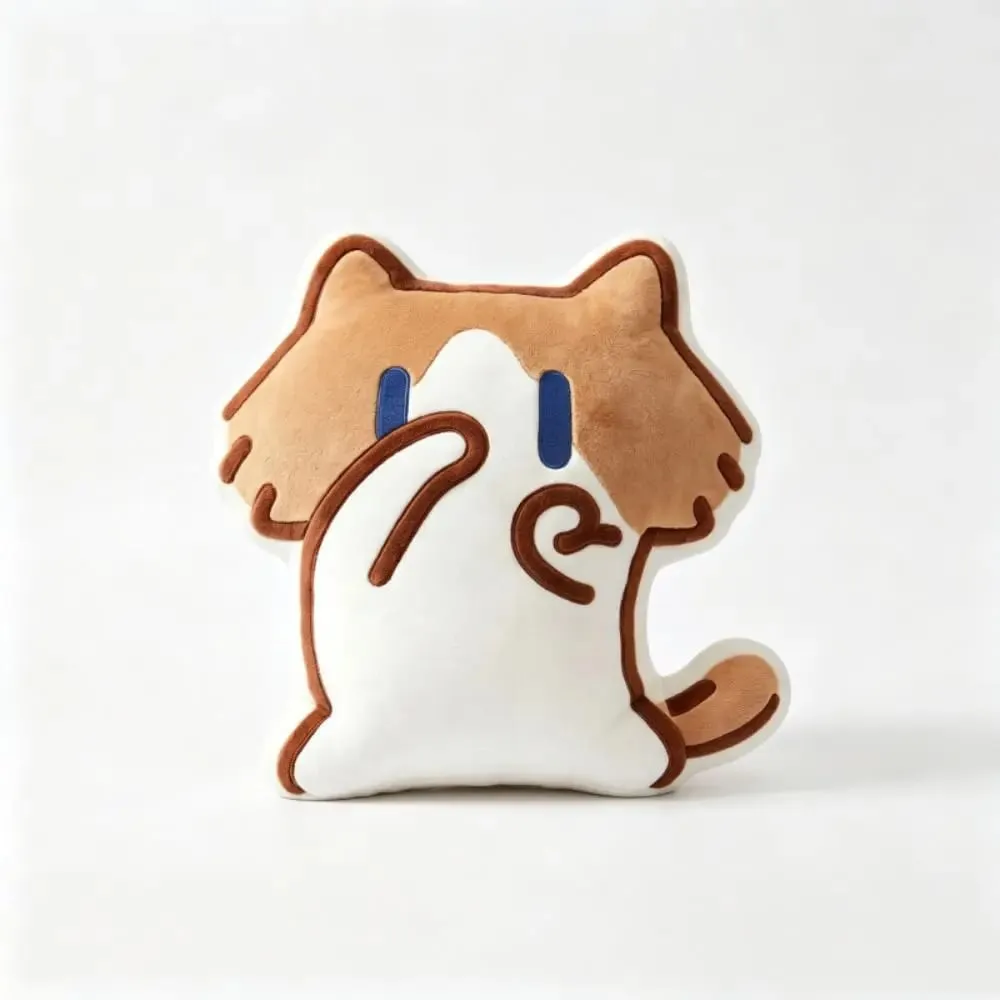 Cute Soft Monthly Salary Cat Plush Home Ornament Sofa Decor Cat Plush Throw Pillow Cushion Cartoon Cat Stuffed Pillow Student