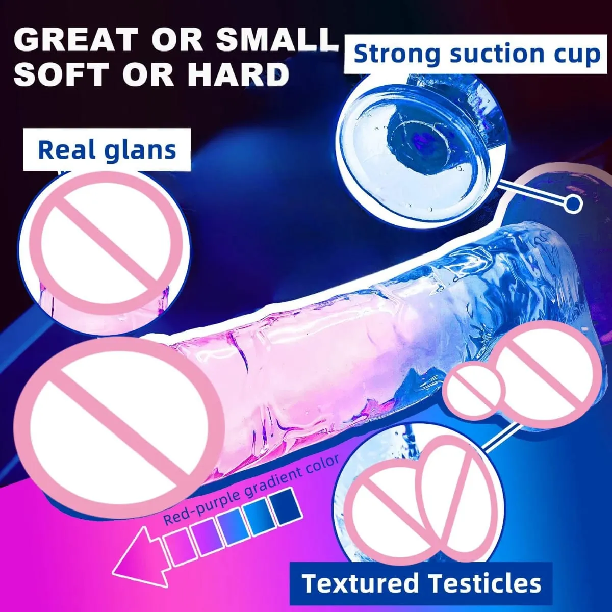 Transparent Big Dick 9 Sizes Realistic Jelly Dildo Women Gay Anal Sex Toys Soft Clitoris Vaginal Masturbators Penis Suction Cup