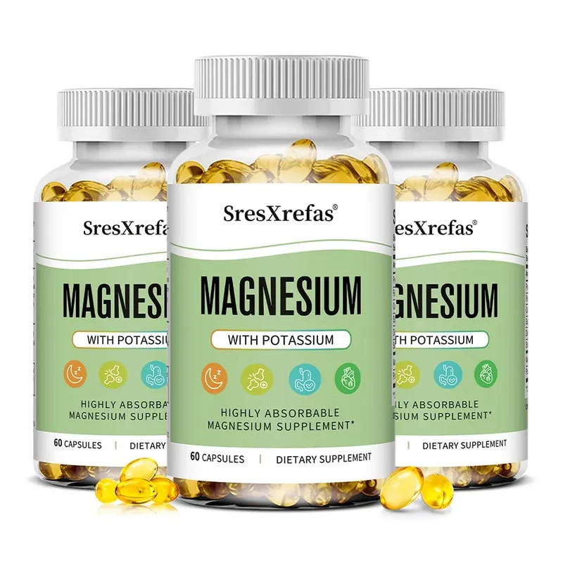 Magnesium Potassium Capsules for Beauty Sleep Quality Reduces Fatigue Headaches Cardiovascular Heart & Immune Health