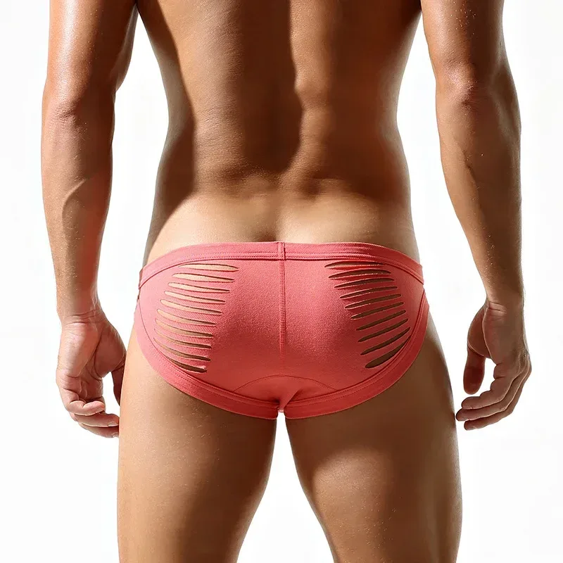 Sexy Men Open Butt Underwear Fashion Hollow Out Bikini Trunks Male Breathable Underpants Low Rise Bulge Pouch Panties Lingerie — image 16