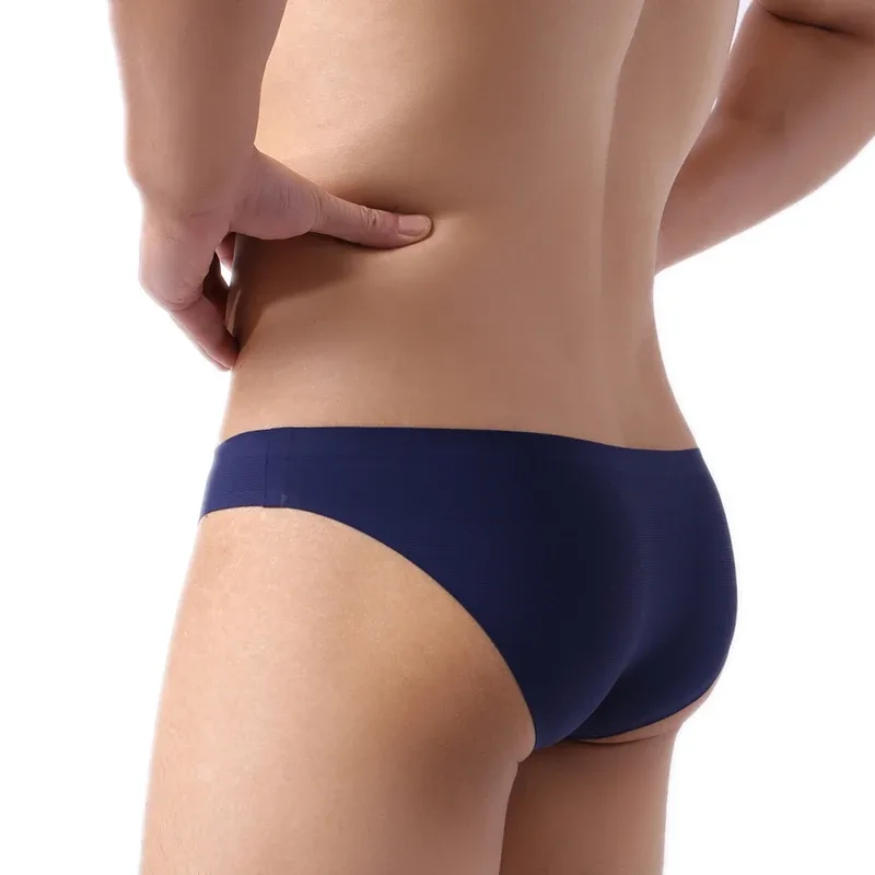 Seamless Briefs Underwear for Men Ice Silk Sexy Underpants Cuecas Ultra-thin Mens Bikini Seamless Lingerie Hombre Slip Male