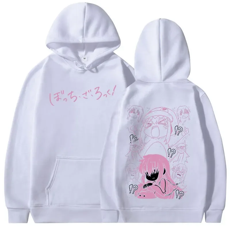 Japanese Manga Bocchi The Rock Hoodies Anime Gotoh Hitori Graphic Sweatshirts Men Women Harajuku Oversized Long Sleeves Pullover
