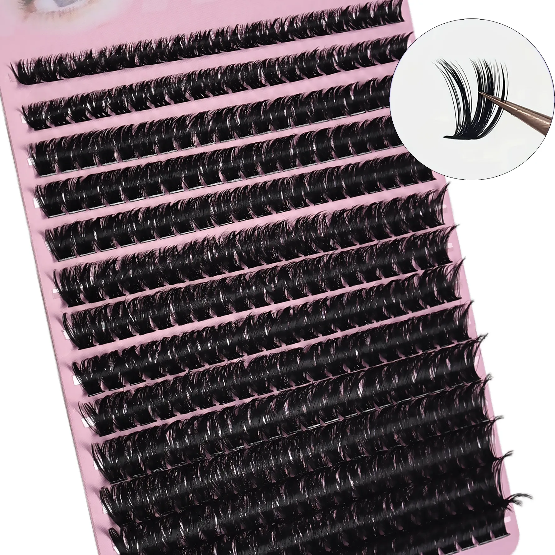 280Pcs 80D D Curling Fake Eyelashes Thick Individual Extensions 8-16mm Dense Volume Cluster Lashes DIY Easy Apply for Eye Makeup — image 2