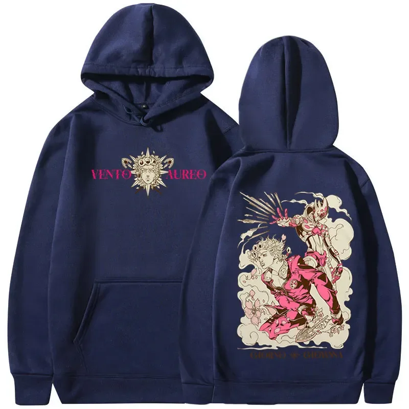 Anime Jojo Bizarre Adventure Hoodies Giorno Giovanna Manga Graphic Sweatshirts Men Women Clothing Long Sleeves Fleece Pullovers