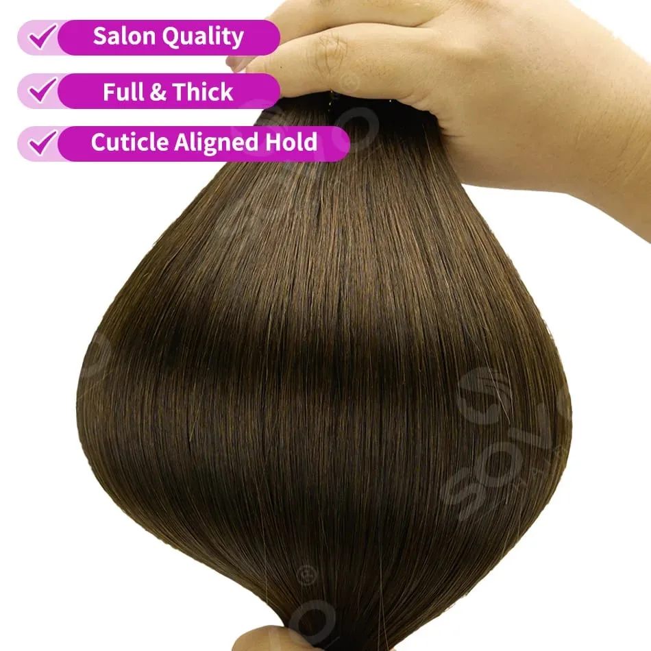 110G Tape PU Clip In Hair Premium Remy Clip In Human Hair Extensions 7pcs Clip-on Hair 14"-24" Balayage Ombre Mocha Brown Black