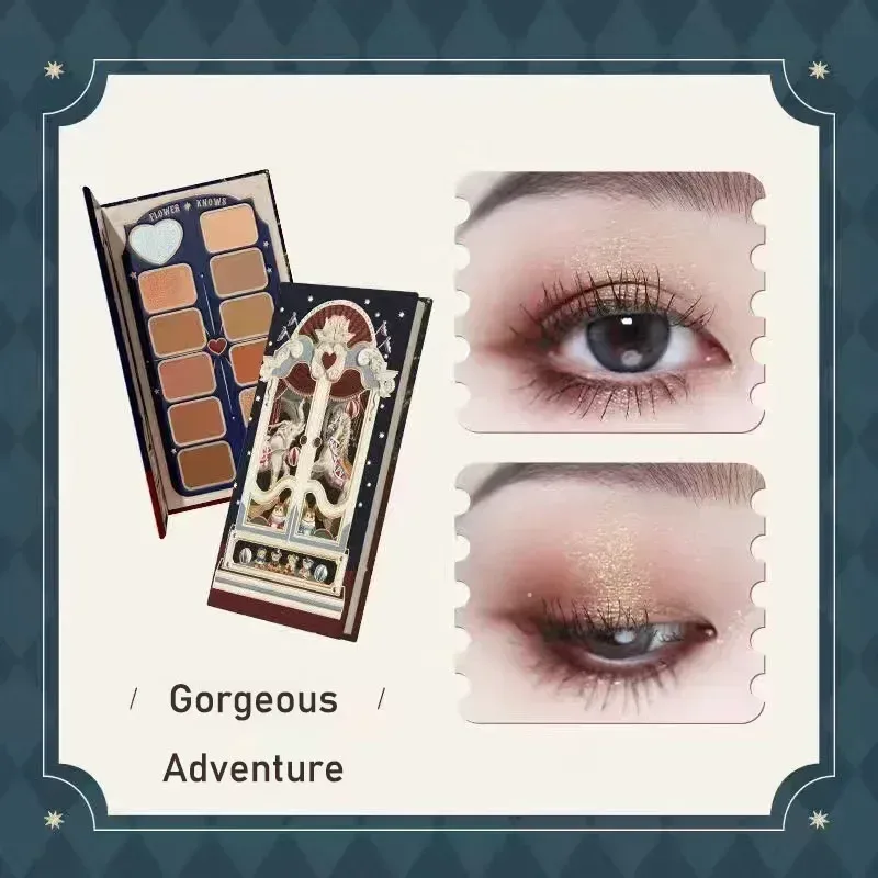 Flower Knows Circus Series 12 Coloured Eyeshadow Palette Matte Shimmer Glitter Sequins Pigment Eye Face Makeup Beauty Cosmetics