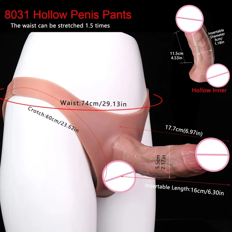 Wearable Extra Large Penis Sleeve Silicon Soft Hollow Penis Panties High-Grade Adult Intimate Toys For Men Adult 18+ Tools — image 21