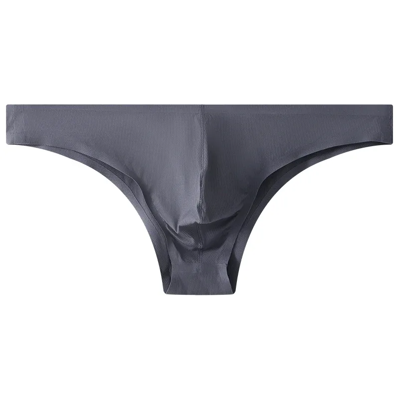 Sous-vêtements pour hommes, demi-hanche, petit Triangle, taille basse, Sexy, jeunes hommes, slip en soie glacée, sans couture, culotte d'été légère et respirante