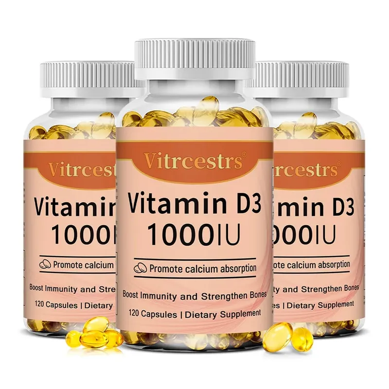 Vitamin D3 1000iu for Immune Support Healthy Muscle Function and Bone Health - Non-GMO Gluten Free 120 Vegetable Capsules