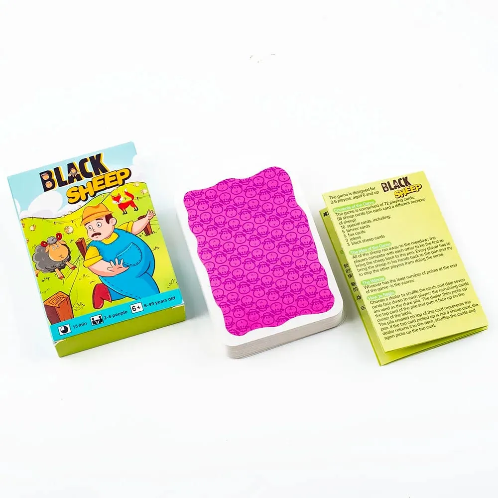 10.6*7.5 cm Hot Sale Black Sheep Party Game Cards Interactive Intellectua Board Game Funny Family Friends PartyToy Gift for Kids