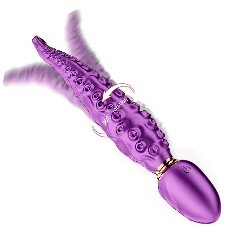 Octopus Tentacle Anal Vibrator Female G-Spot Clit Vagina Stimulation 360° Rotation Silicone Dildo Masturbation Sex Toys Women