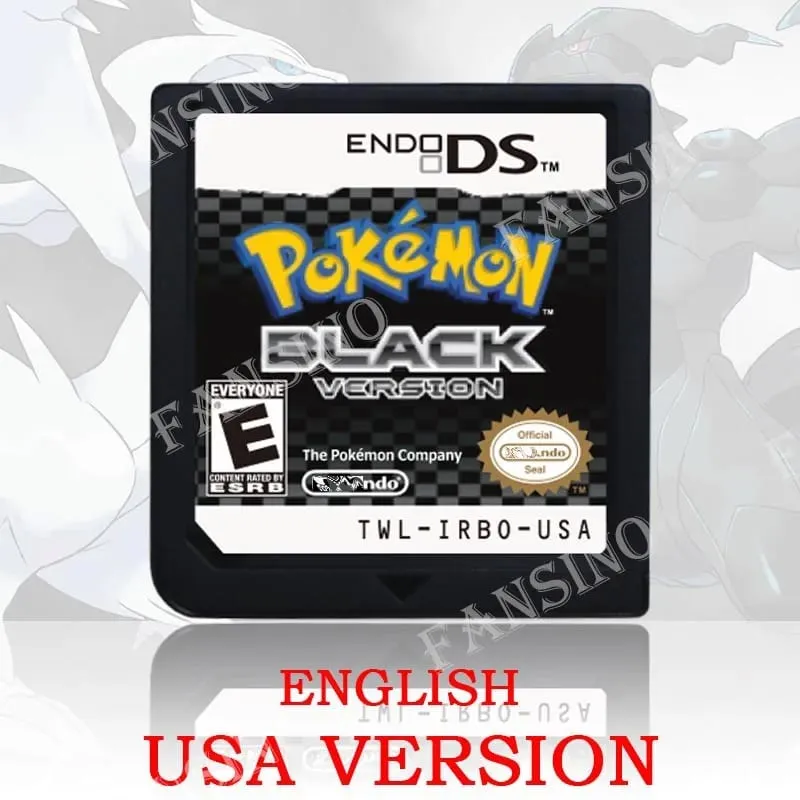(USA EUR AUS) Pokemon Black White 1/2 Version High Quality Authentic 1:1 Replica DS Video Game Cartridge For DS 2DS 3DS Console