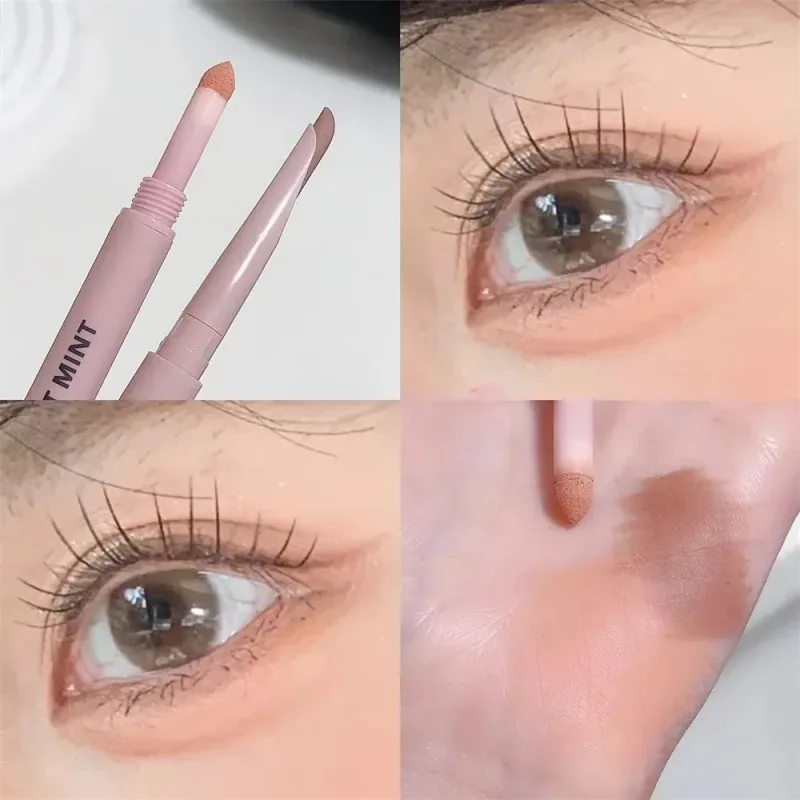 Dual End Glitter Matte Aegyosal Pen Brightening Highlight & Shadow Stick Eye Makeup Lying Silkworm Eyeliner Gel Pencil 애교살 펜
