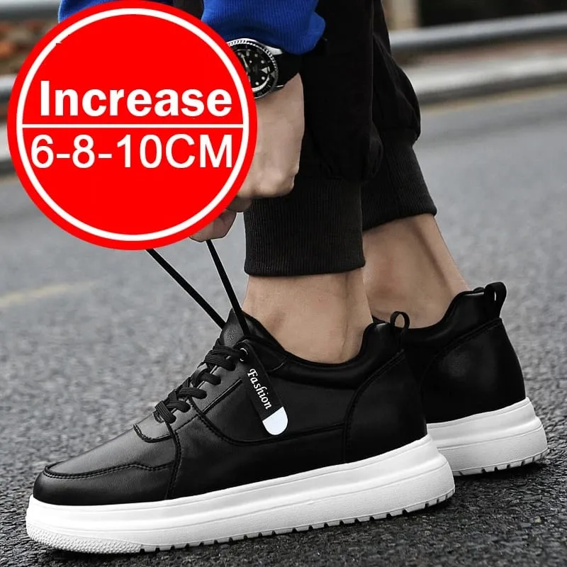 Plus Size37-46 Lift Sneakers Man Elevator Shoes Height Increase Insole 8cm White Black Taller Shoes Men Leisure Fashion sneakers