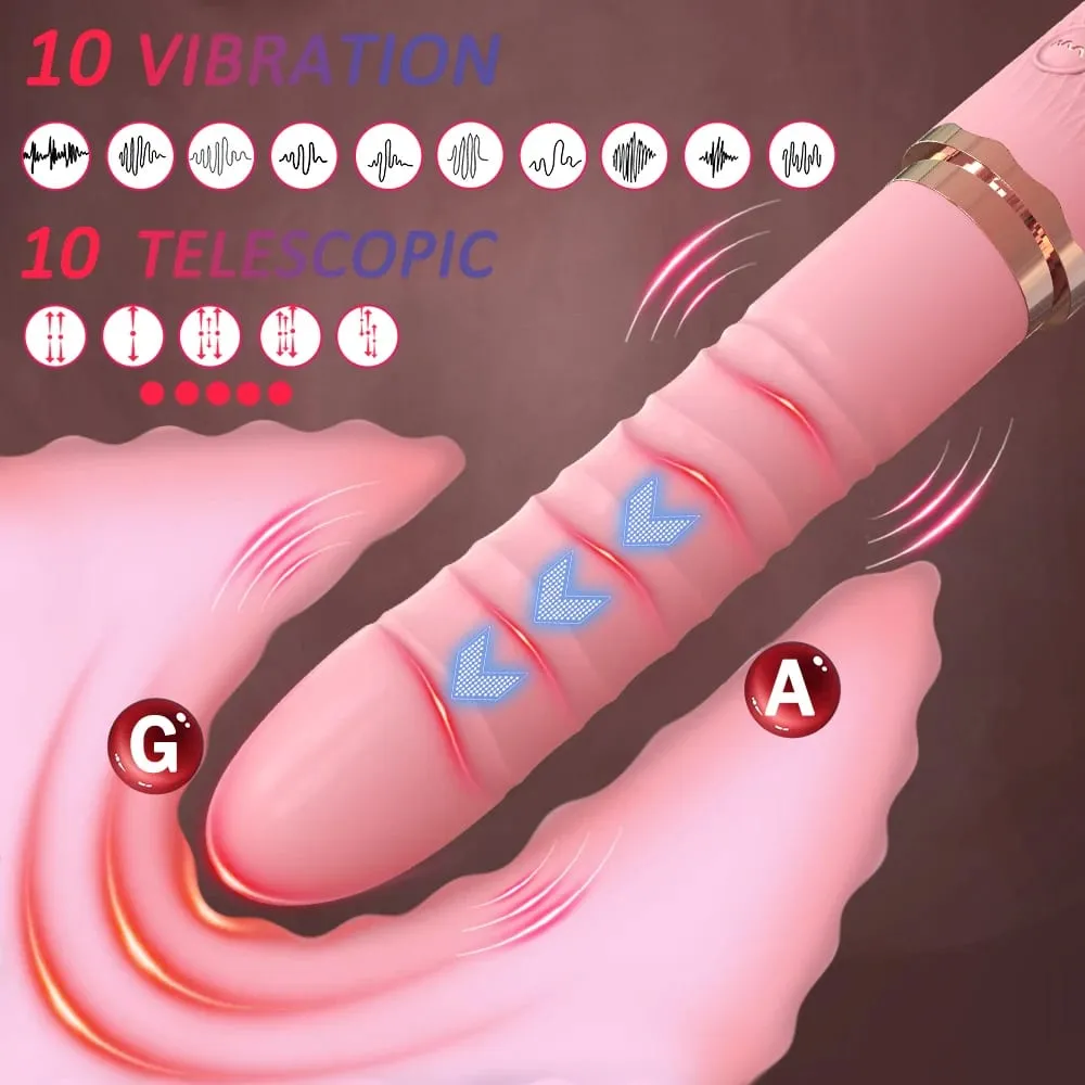 Dual Motor Realistic Thrusting Dildo Vibrator With Heating 10 Mode Sex Toys Vibrator Clitoral Stimulator For Anal Stimulation