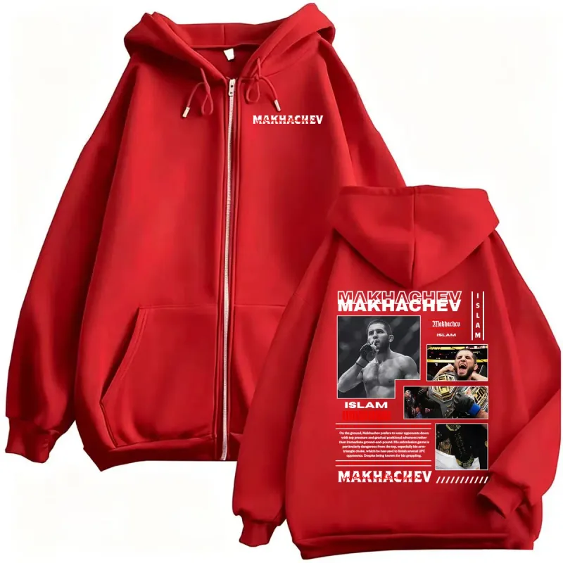 Limited Islam Makhachev Violence Aesthetic Sweatshirt Jacket Coats Men's Vintage Classic Zipper Hoodies Long Sleeve Zip Up Hoody