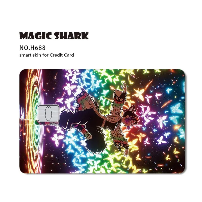 Magic Shark 2026 New Hot Demon Slayers Anime Shinny Holographic Laser Skin Cover Sticker Film for Debit Credit Bank Card