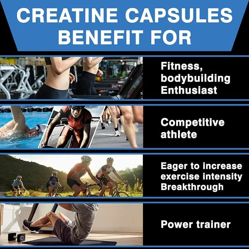 Creatine Monohydrate - Supports Muscle Energy and Cognitive Function Increases Lean Muscle Mass - Gluten Free