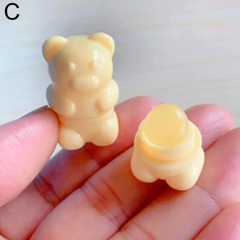 1/4 STK Bærbar tegneserie mini silikone læbebørste Cute Bear vinklede concealer børster Lip Balm Lip Gloss Concealer Make Up børster — image 9