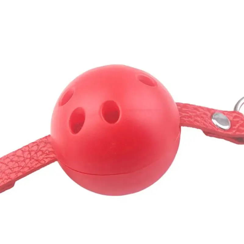 4 Colors Faux Leather Mouth Gag Adjustable Plastic Ball Adult Roleplay Game Props Couples Bondage Sex Toys Accessories▪