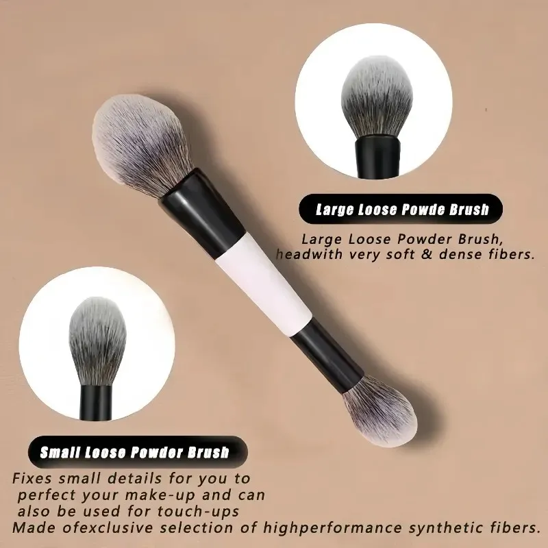 Pinceaux de maquillage à Double tête 2 en 1, fond de teint à angle plat, correcteur, Contour pour mélanger poudre libre, crème liquide, outils cosmétiques