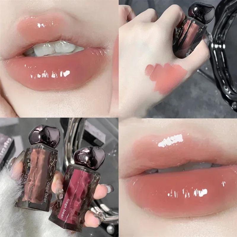 Gennemsigtig Vand Blank Orange Lip Gloss Rød Spejl Jelly Flydende læbestifter Fugtgivende Langtidsholdbar Lip Tint Stain Kosmetik — image 3
