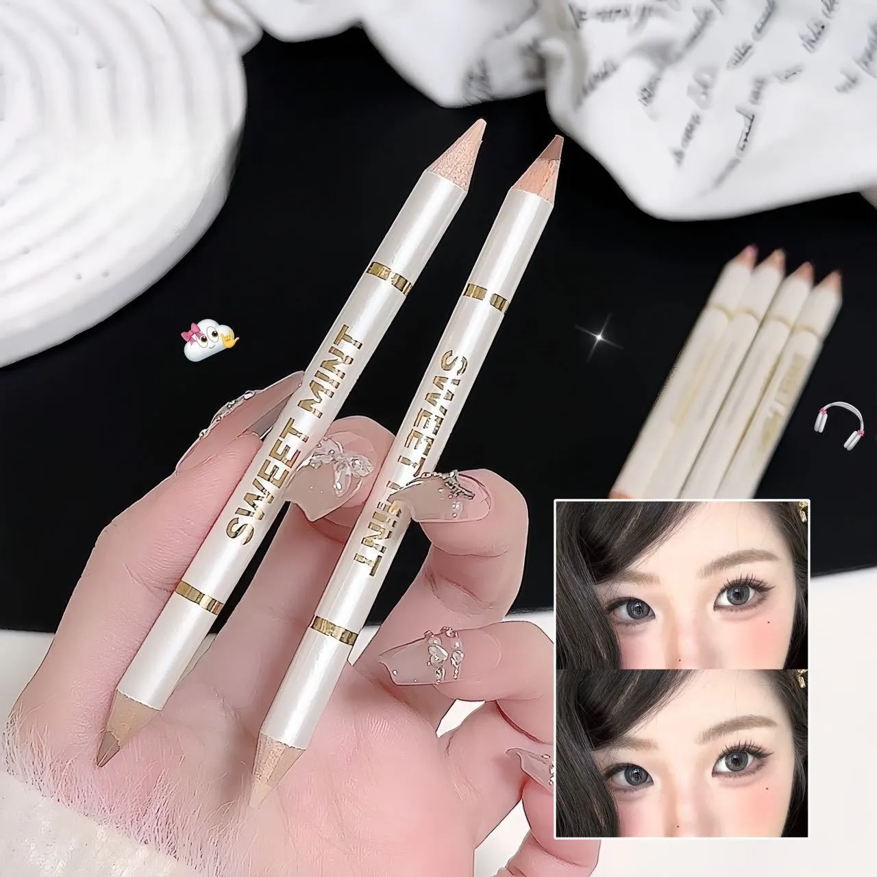 Double-Ended Lying Silkworm Pen Under Eye Liner Brighten Shadow Makeup Pencil Nude Pink Beige Lower Eyelid Highlighter Contour