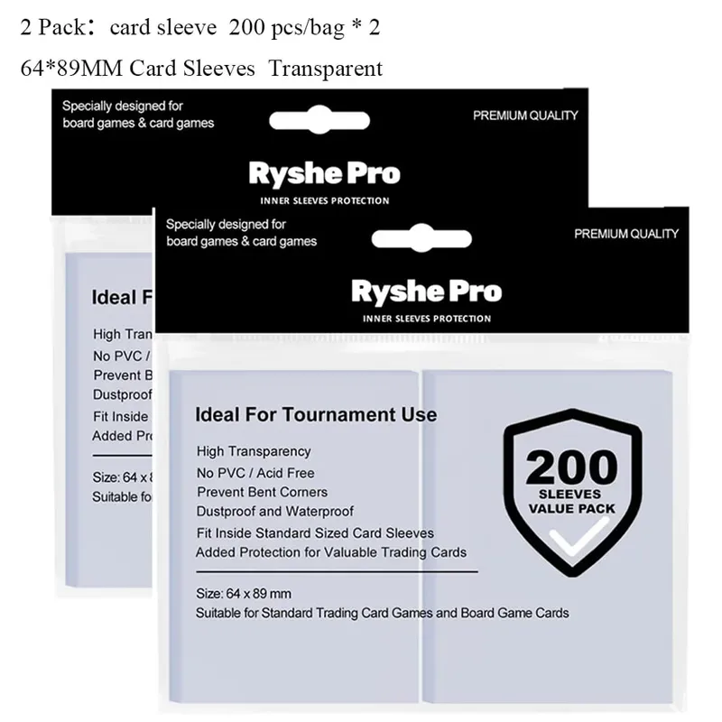 100 pz Hot Trasparente MTG Buste per carte Formato Standard Trasparente TCG Card Protector Copertura interna della carta per giochi da tavolo sportivi 64x89mm