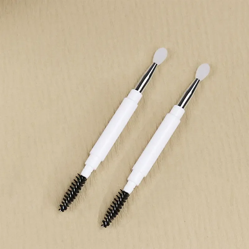 Double ended Portable Makeup brushes Travel size Make up brushes Eyeshadow Eye Brow Crease essential cosmetic tools with lid