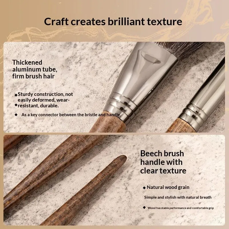 22pcs Goat Hair Makeup Brushes Set: Eyeshadow Brush Foundation Powder Brush Contour Blush Brush Cosmetic Makeup Tools