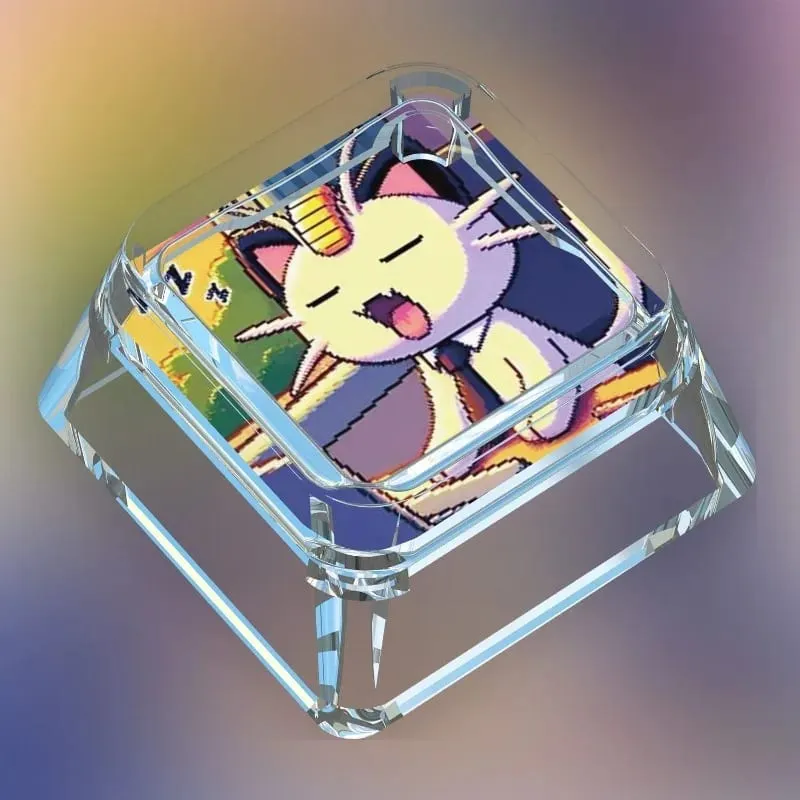 Creative Workman Style Pokémon Doll Transparent Single Keycap Cartoon Cute Snorlax Pikachu Cross Axis Mechanical Keyboard Keycap